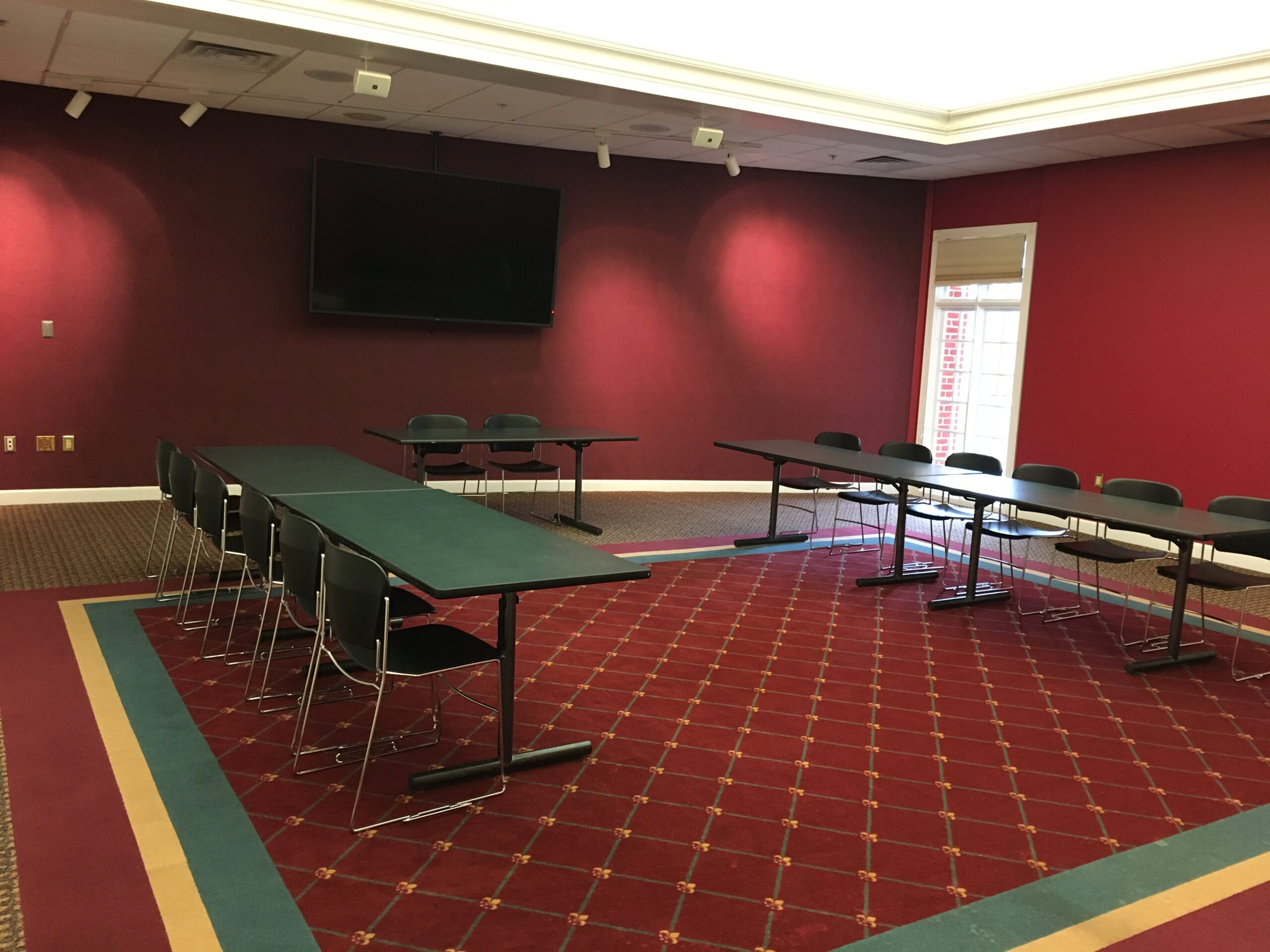 Dunning Room set up with chairs and tables