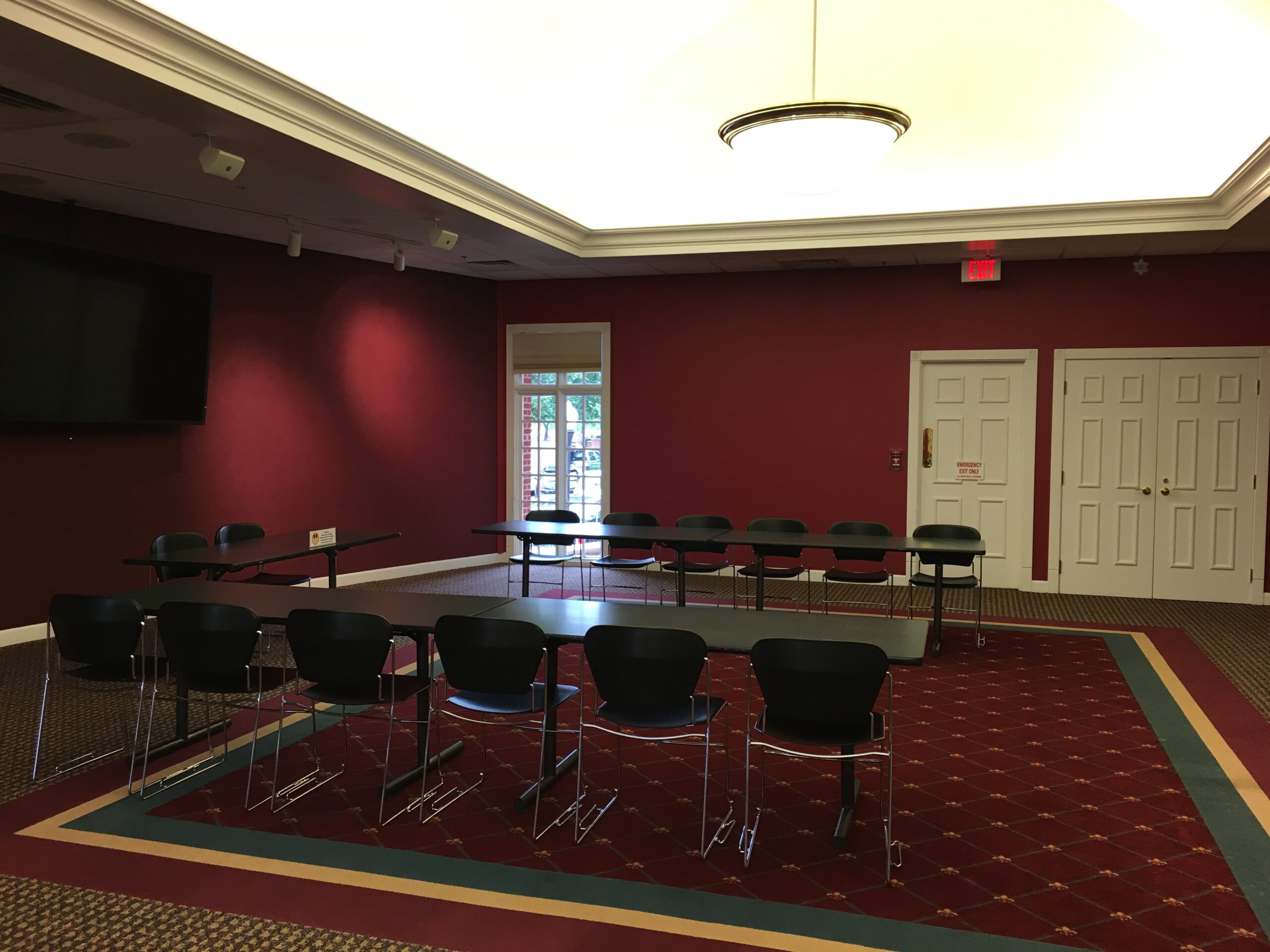 Dunning Room set up with chairs and tables