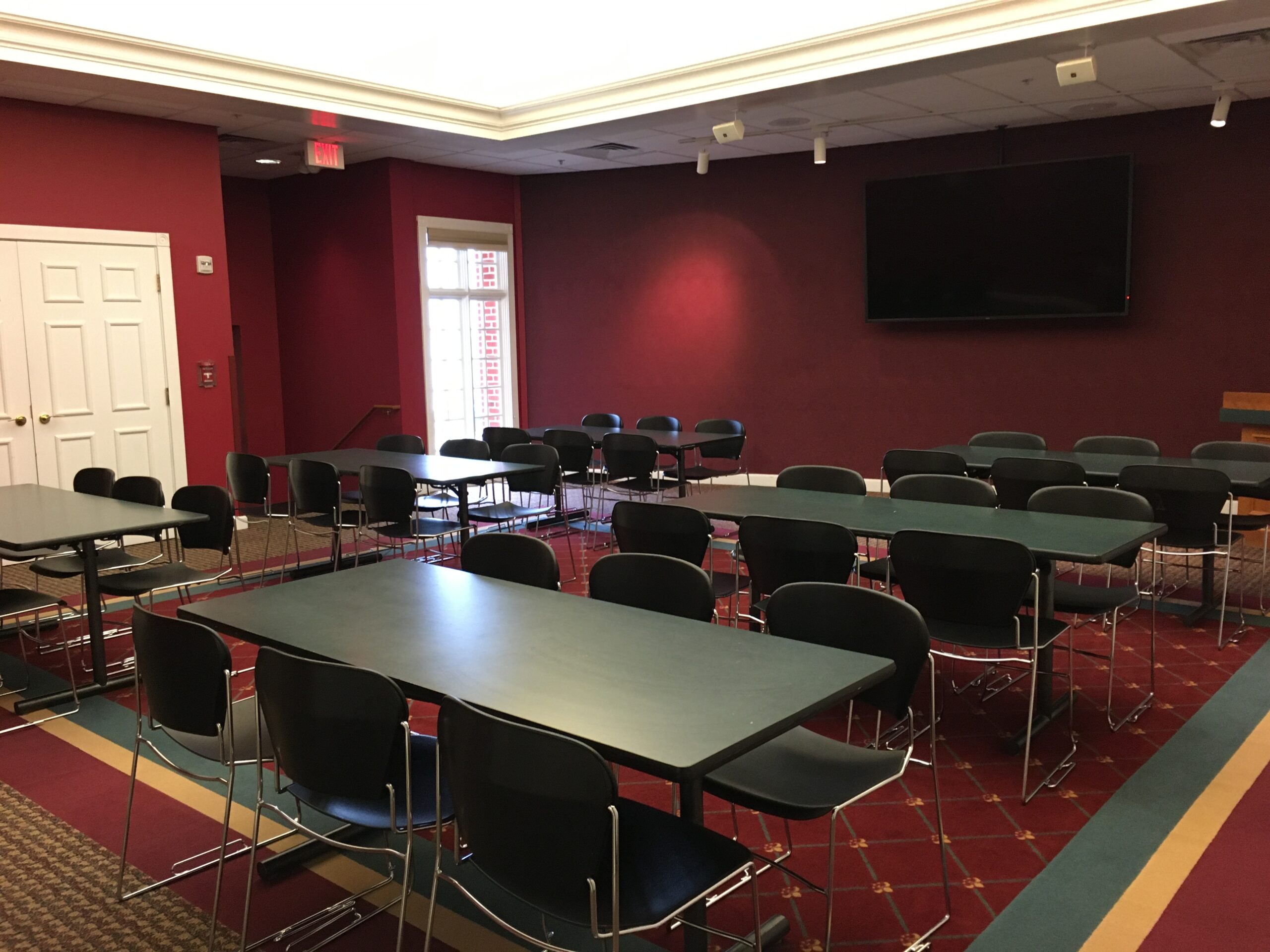 Walldorf Room set up with chairs and tables