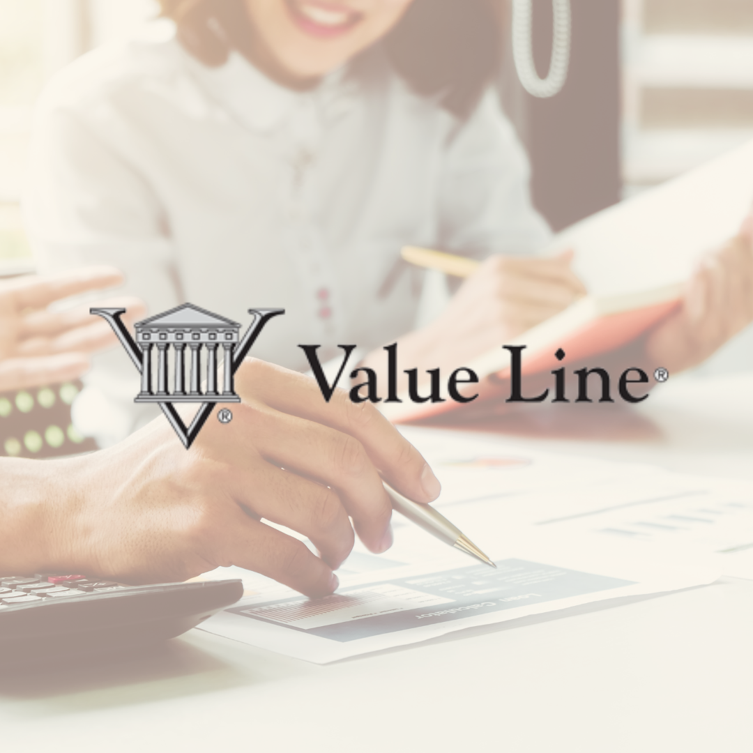 two people read through charts with the words "Value Line" over the image