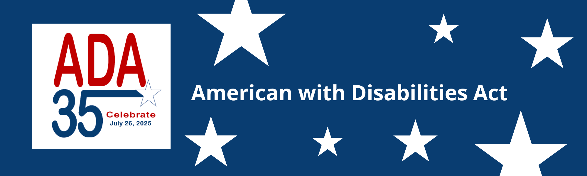 Image of the logo celebrating the 35th anniversary of the ADA (American with Disabilities Act). 