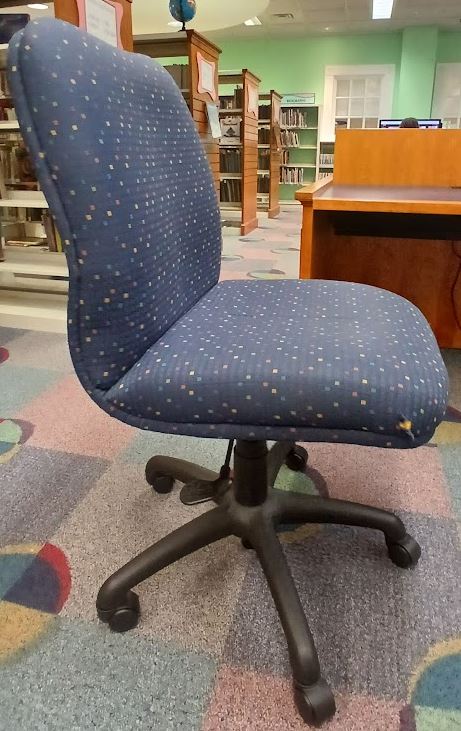 Blue Armless 5-Caster Adjustable Desk Chair