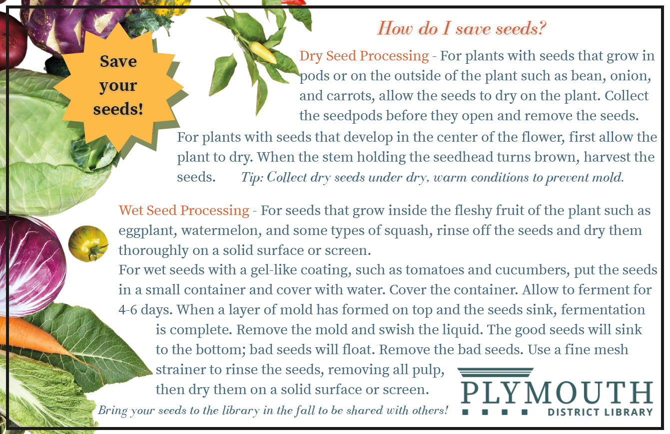 Seed saving instructions